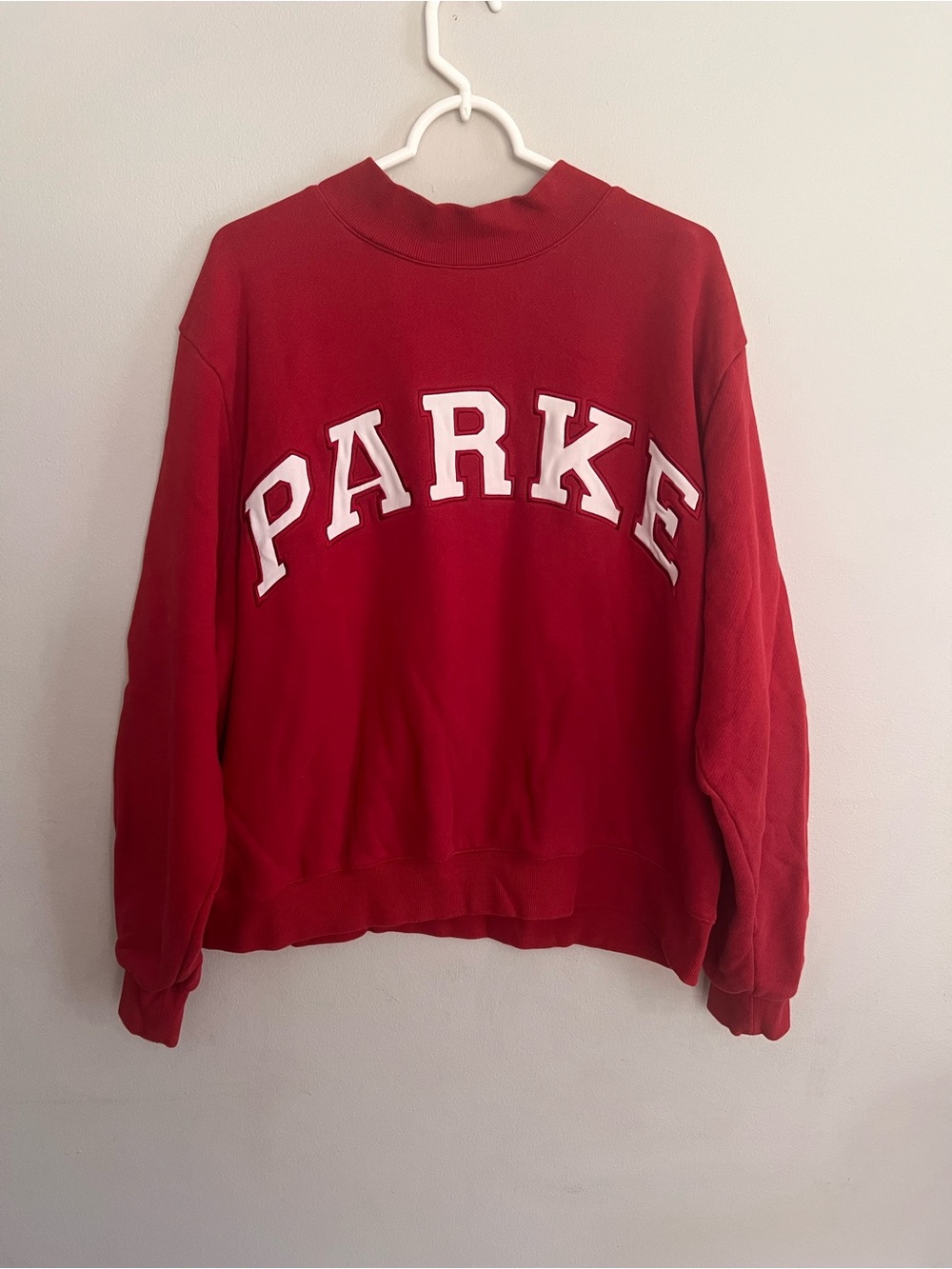 Parke Valentine’s Day Varsity Mockneck Fleece Sweatshirt Size L/XL - Picture 3 of 7
